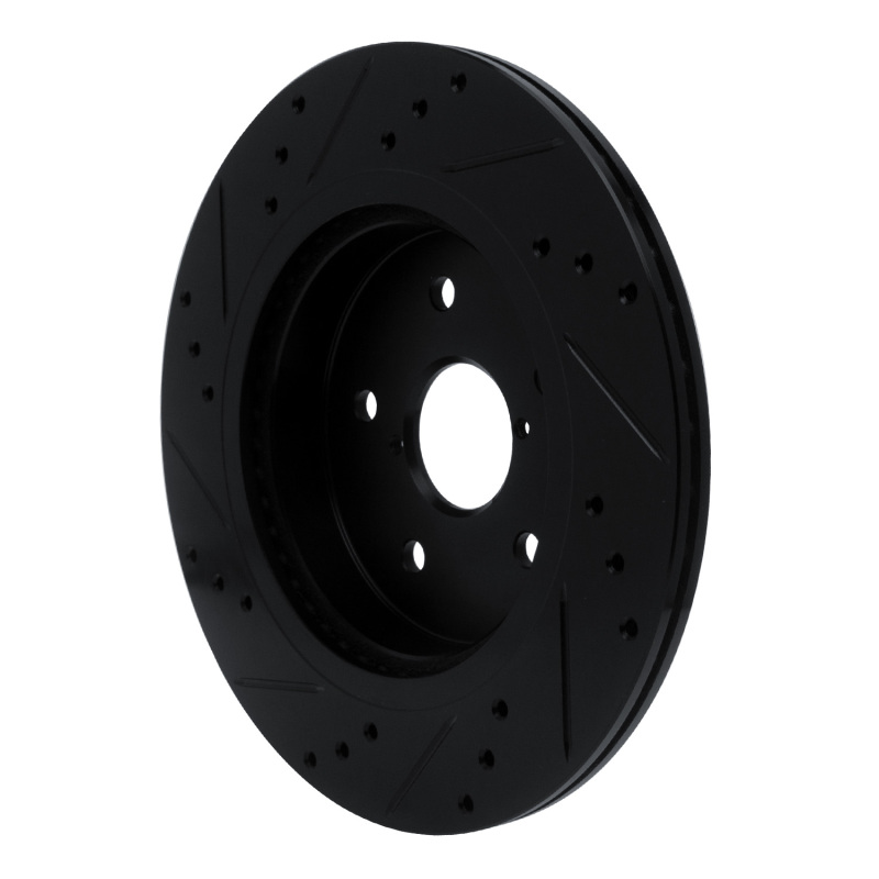 Subaru Outback Brake Rotor (1) - Rear Right - R1 Concepts - Drilled & Slotted - Black - `15-`25